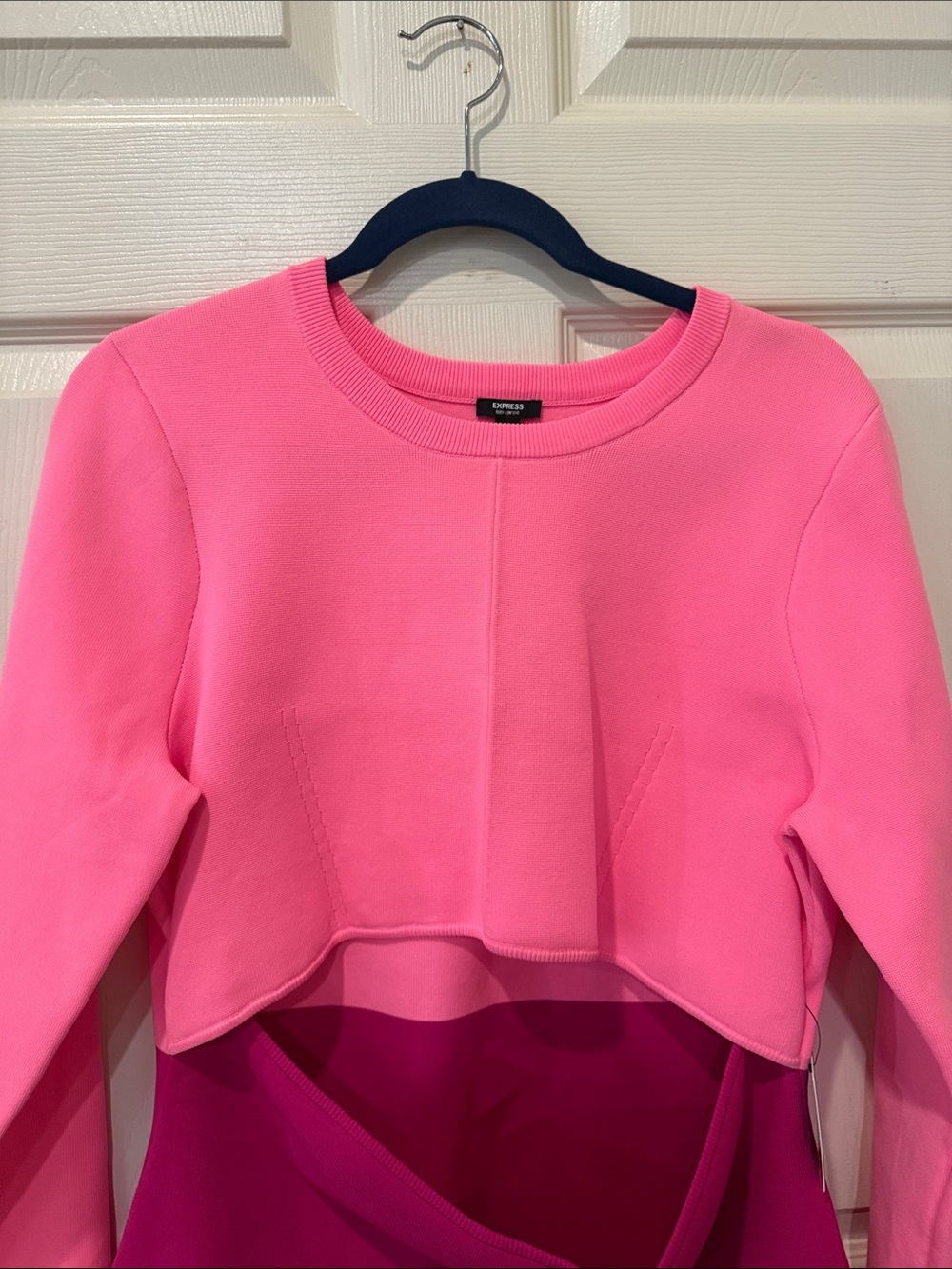Express Body Contour  NWT color block cut out mini dress, XL - Picture 3 of 9